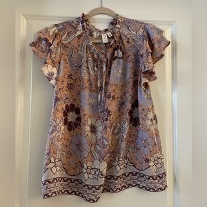 Joie Short Sleeve Print Top